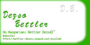 dezso bettler business card